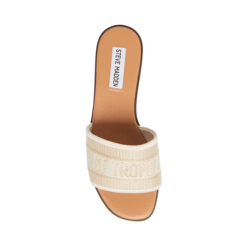 Beige Steve Madden Knox Women's Slides | PH 3241KMY